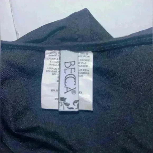 Becca by Rebecca Virtue Women's Black Adjustable Swimsuit Open Back Size Large - Picture 4 of 5